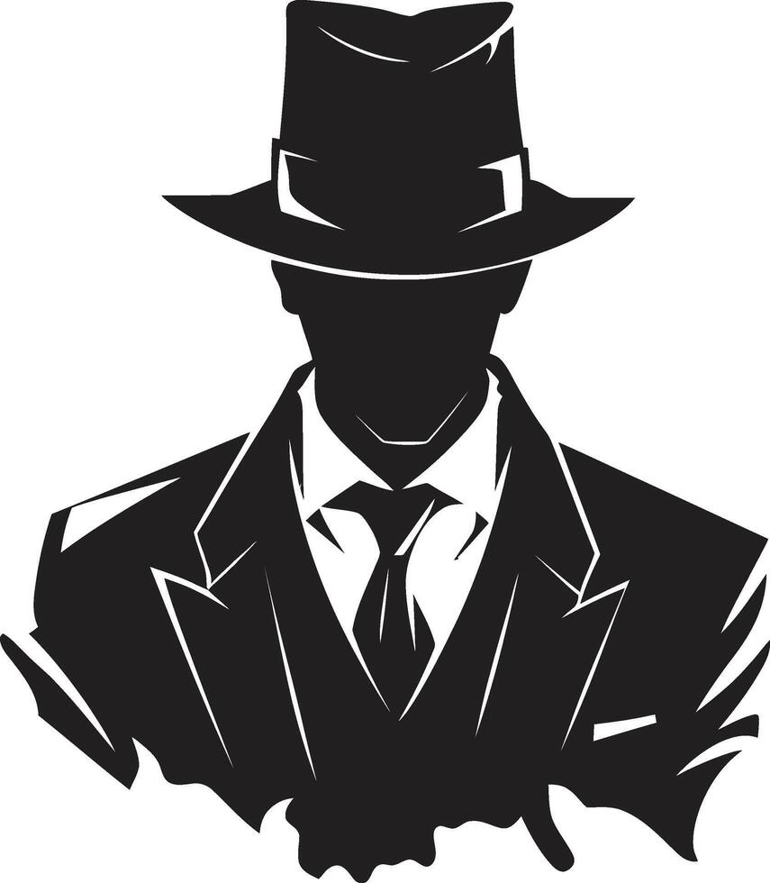 Dapper Don Mafia Crest in Crime Syndicate Signature Suit and Hat vector