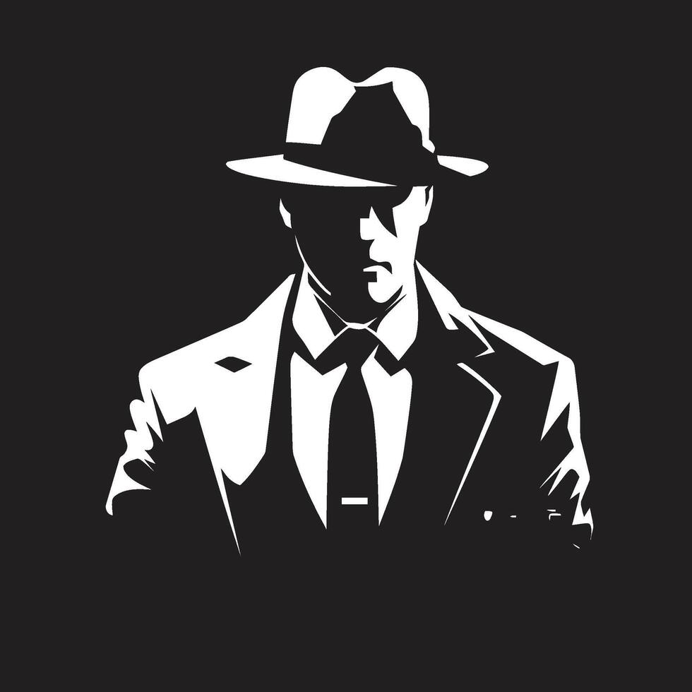 Gangland Garb Suit and Hat in Syndicate Sovereignty Mafia Emblem vector