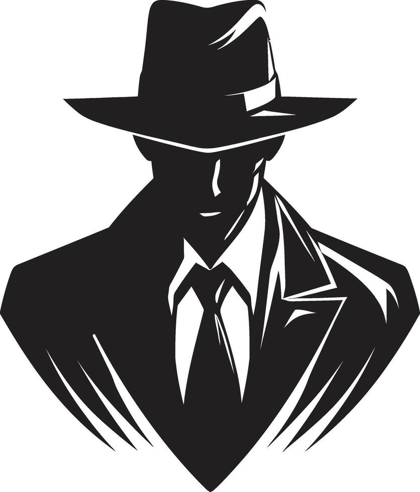 Tailored Ties Mafia Crest Infinite Infamy Suit and Hat Symbol vector