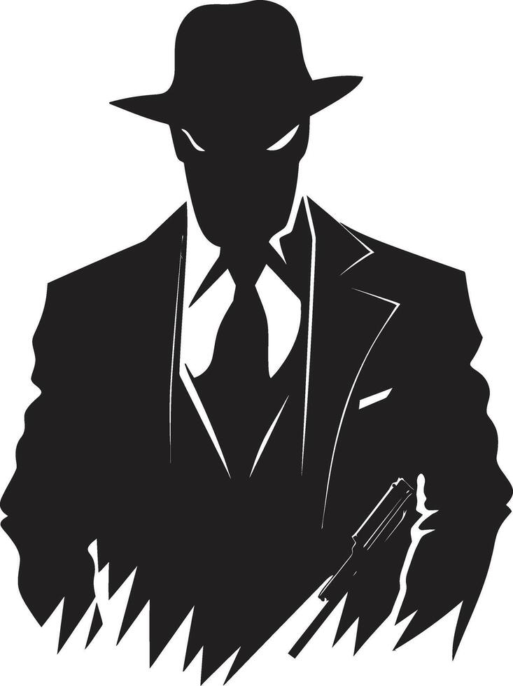 Tailored Tyranny Emblem of Mafia Boss Attire Sharp Dressed Shadows for Mafia vector