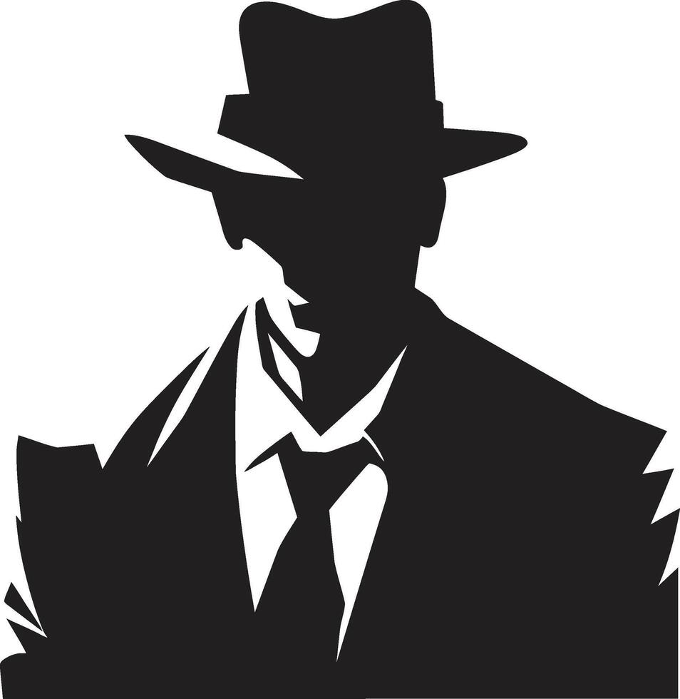 Tailored Tyranny Emblem of Mafia Boss Attire Sharp Dressed Shadows for Mafia vector