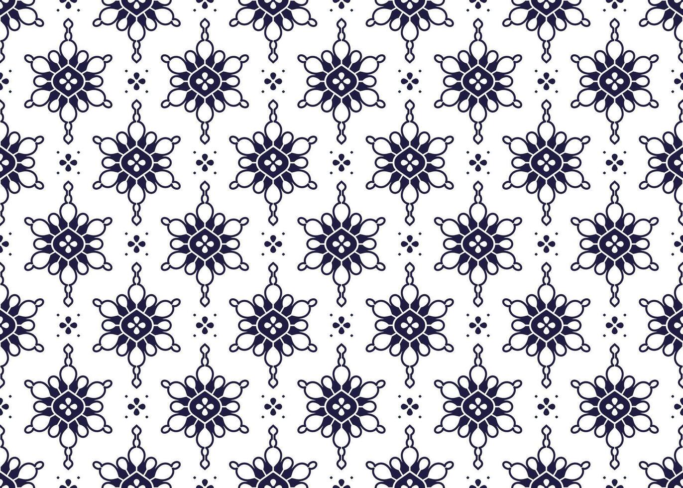 Symbol flowers form on white background, ethnic fabric seamless pattern design for cloth, carpet, batik, wallpaper, wrapping etc. vector