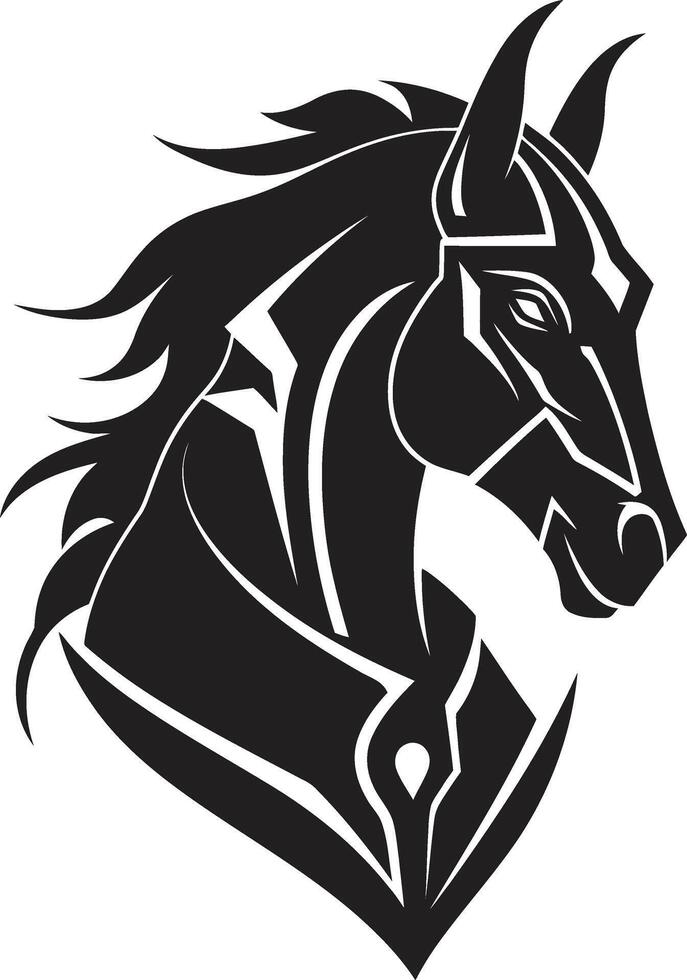 Spirited Sprint Racing Horse Mascot Thunderhoof Thrive Elegant Horse Icon style vector