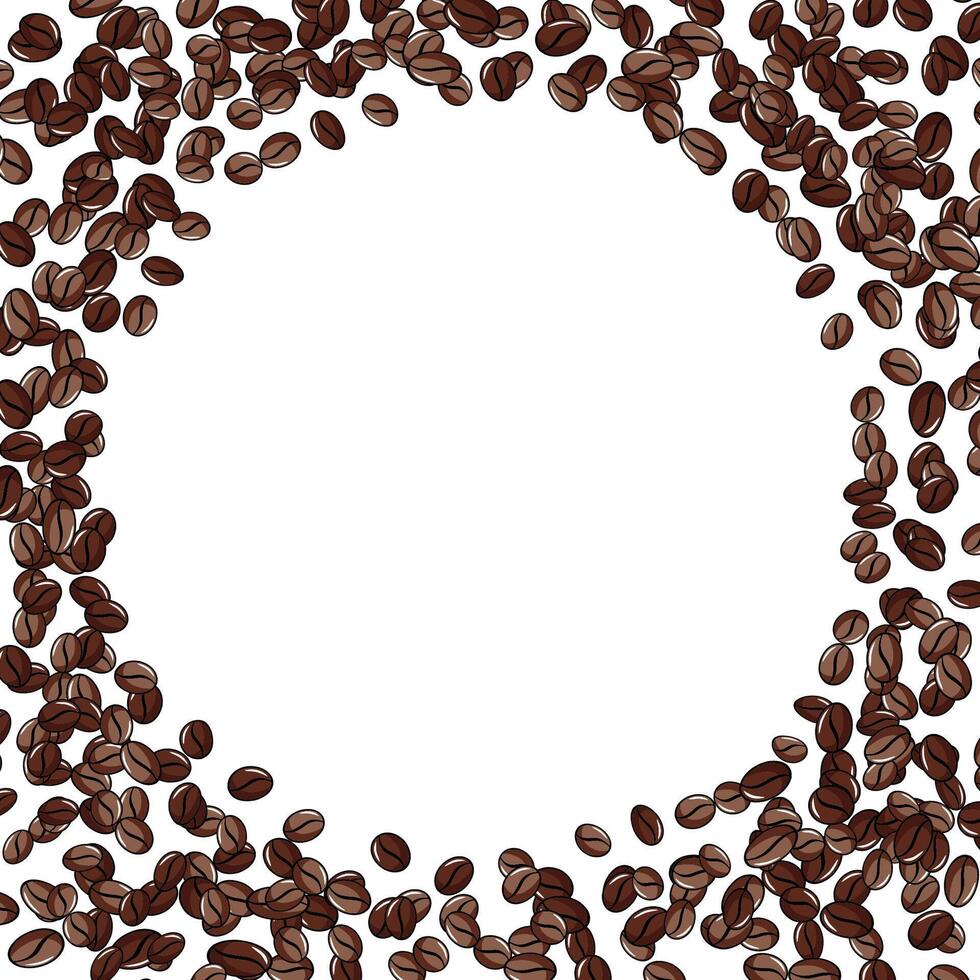 Coffee arabica beans frame. Background for your text. vector