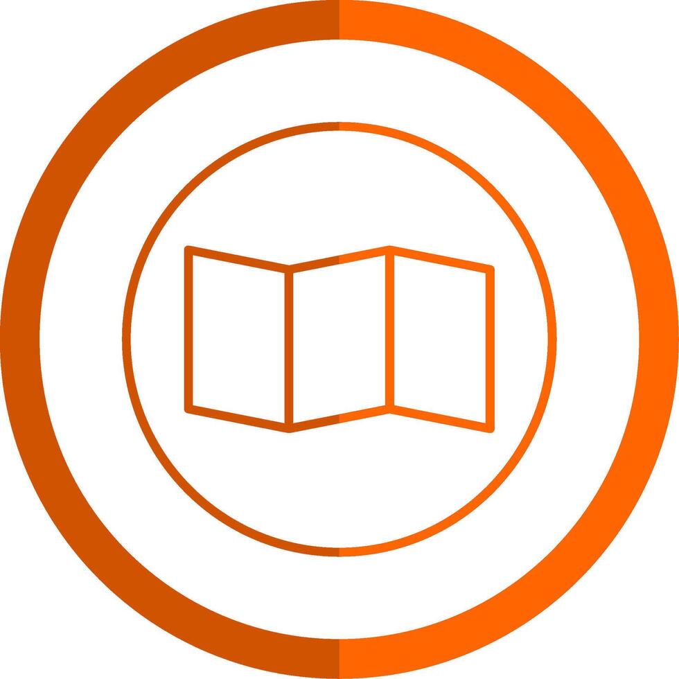 Map Line Orange Circle Icon vector