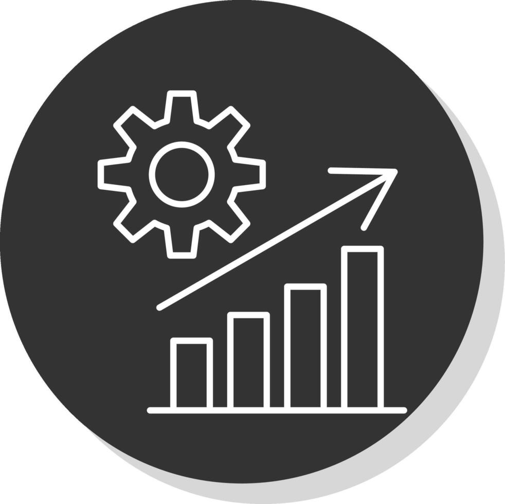 Growth Line Grey Circle Icon vector