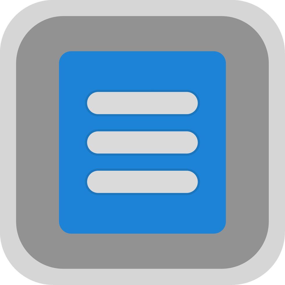Menu Flat Round Corner Icon vector