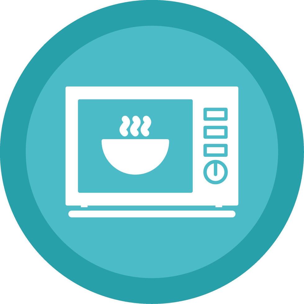 Microwave Glyph Multi Circle Icon vector