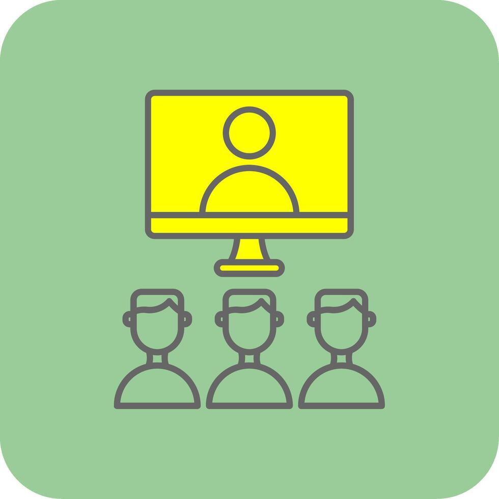 Virtual Class Filled Yellow Icon vector