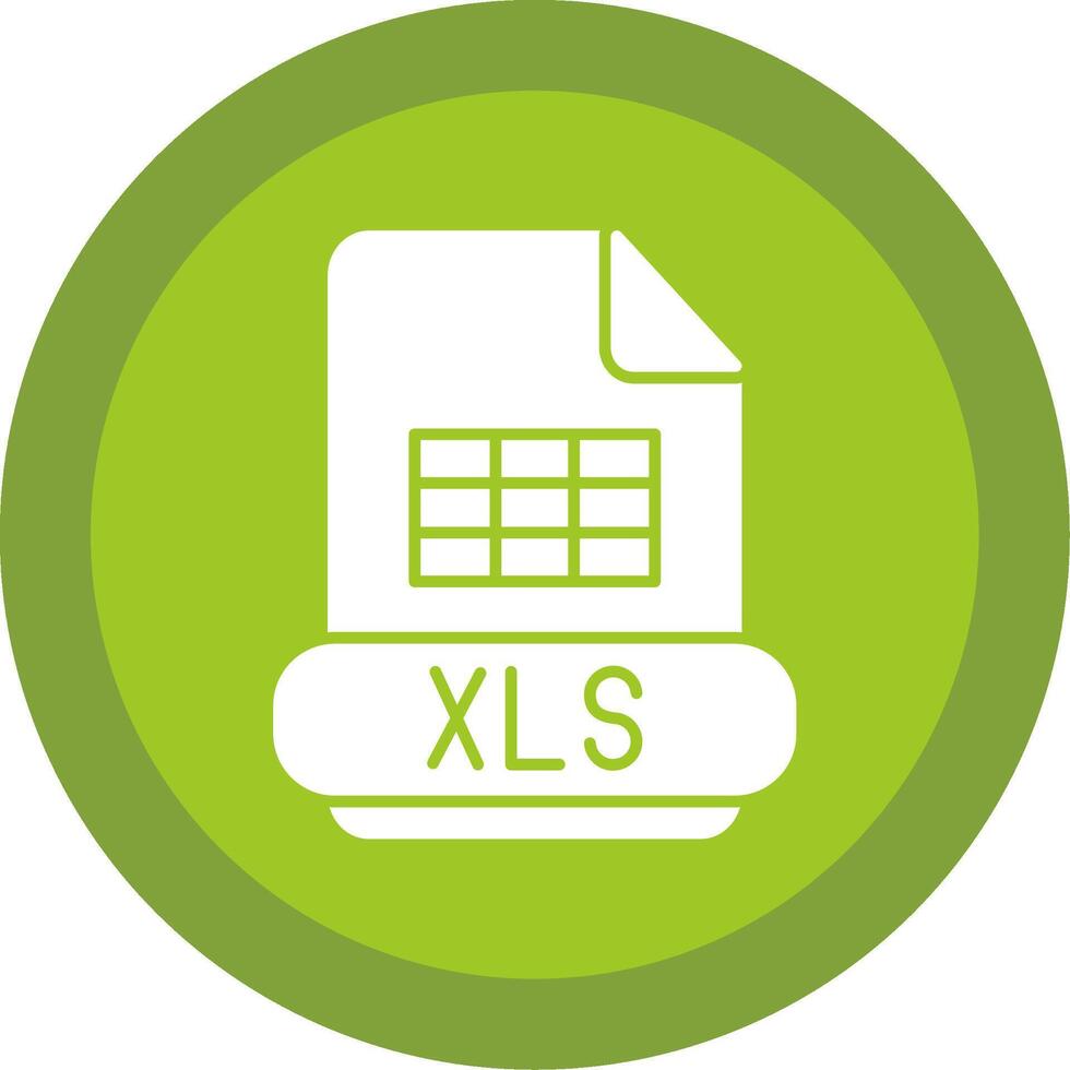 xls glifo multi circulo icono vector