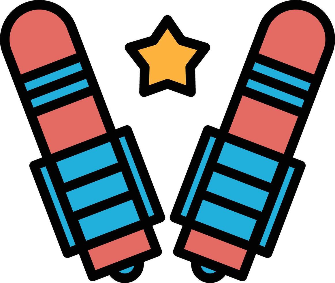Two ski poles with a star in the middle vector