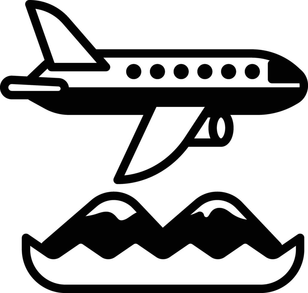 Airplane in the concept of tourism vector