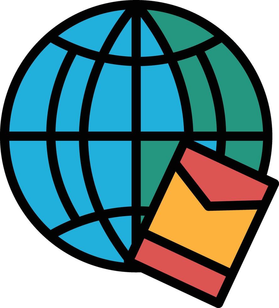 the model globe with a line through it vector