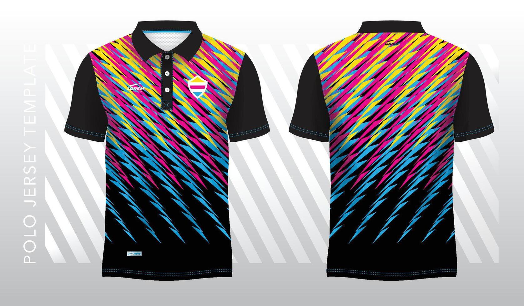 colorful abstract polo jersey sport uniform vector