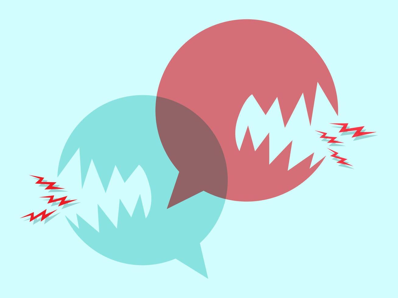 Speech bubble like an evil. bad communication. . Concept of bad communicate, conversation problem, talking confused, explain not clear, social bully, Aggressive dialogue. cartoon illustration. vector