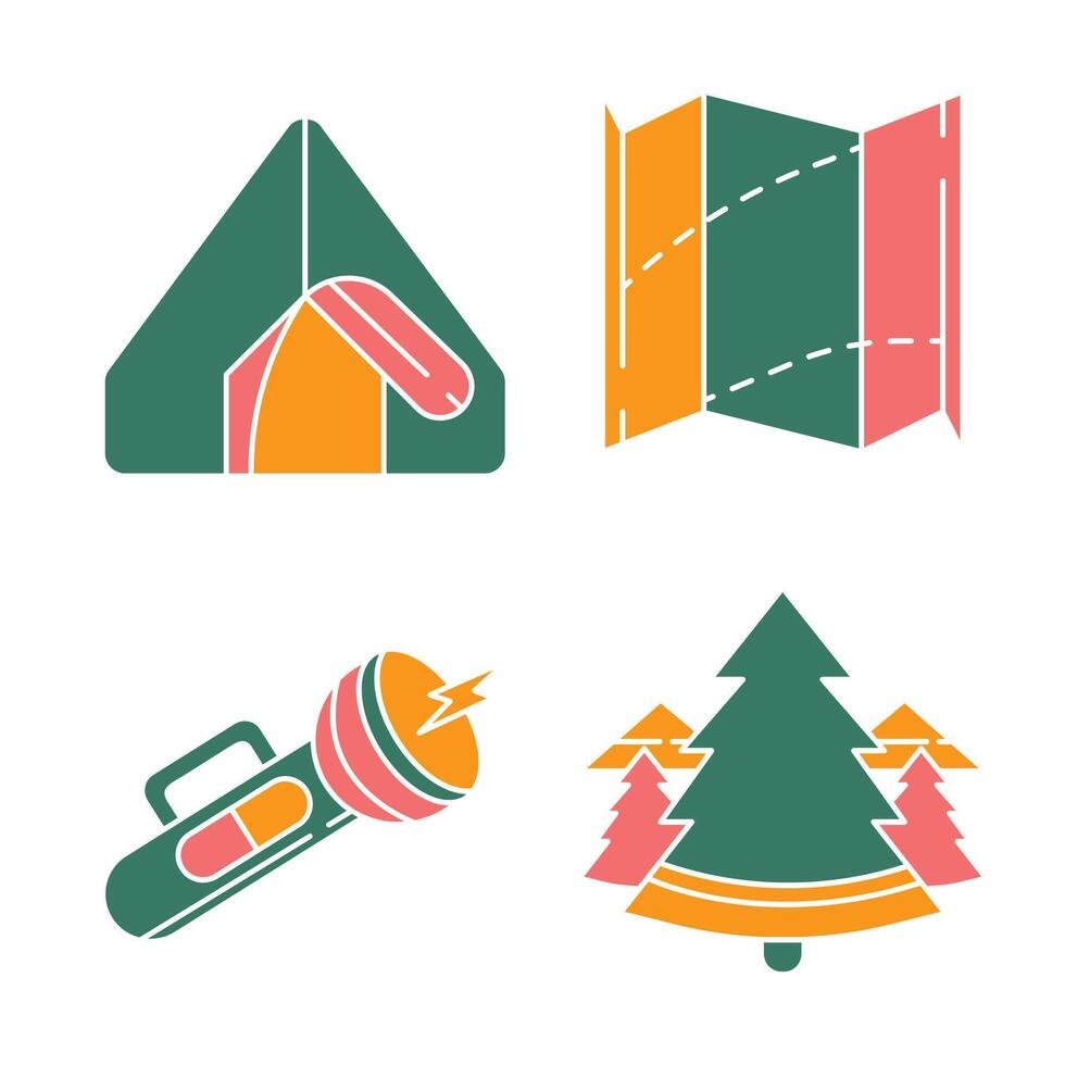 Camping element illustration vector