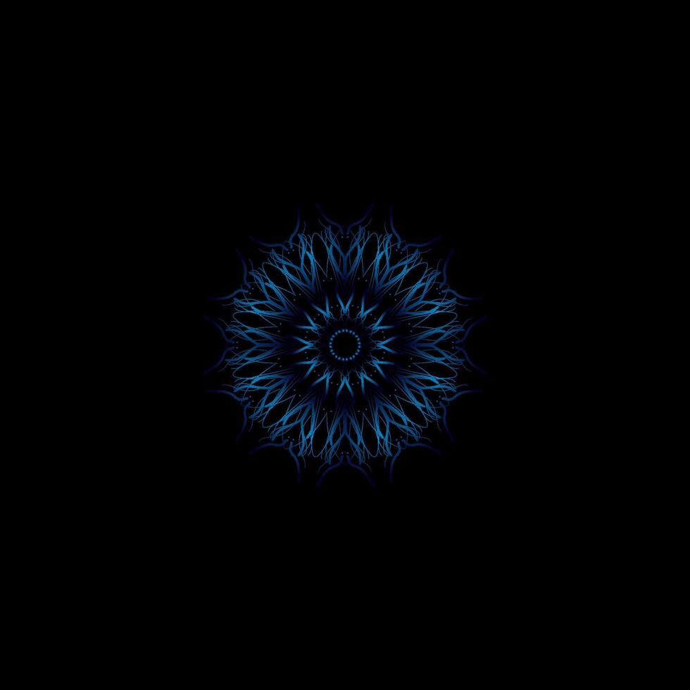 mándala azul decorativo elemento. imagen para colorante. resumen circular ornamento con estilizado hojas vector