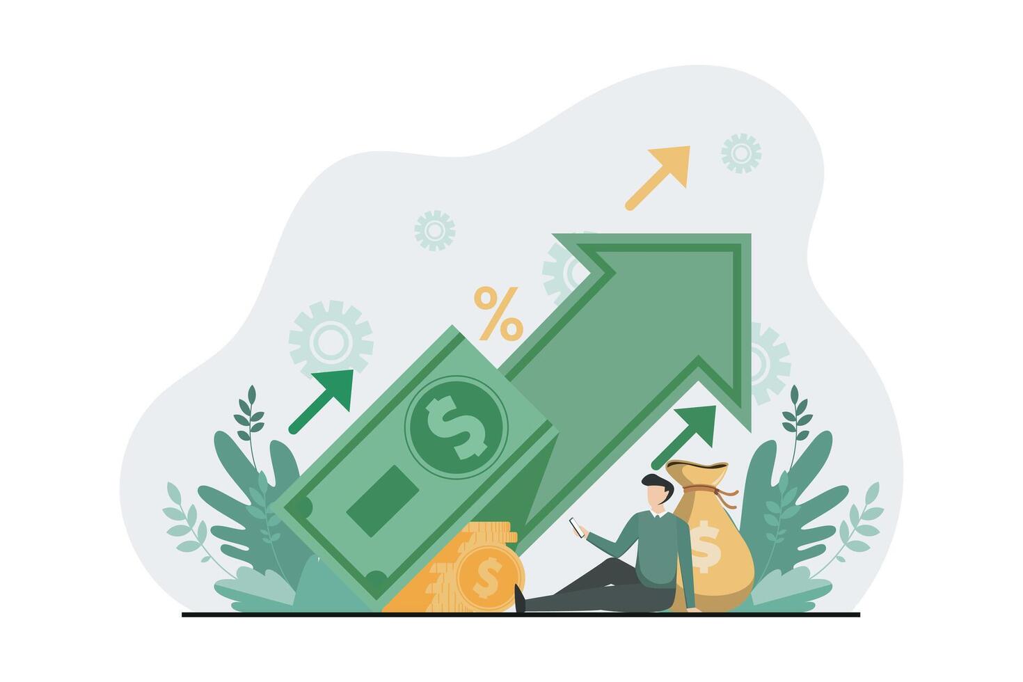 Finance Business Flat Illustration Design vector