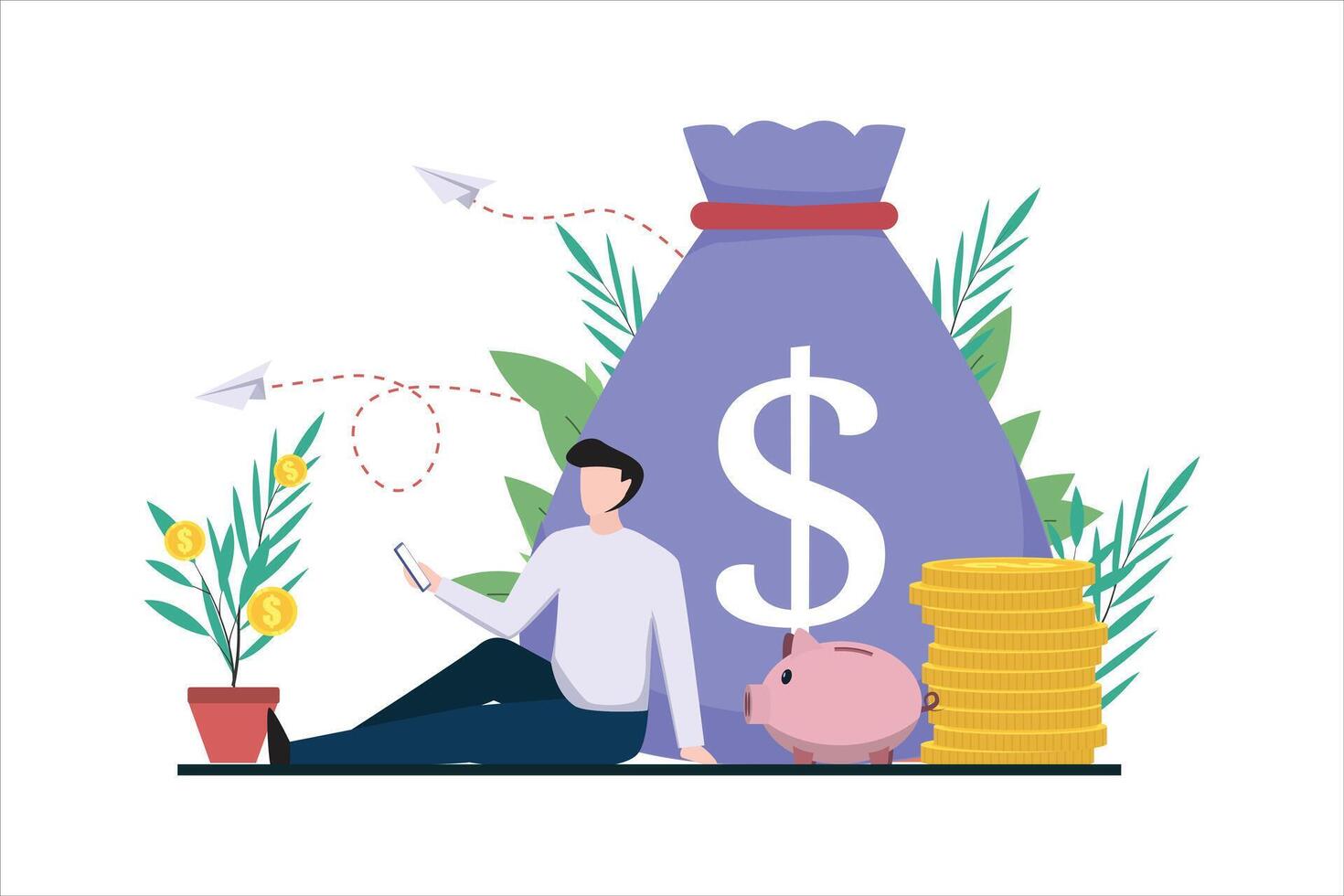 Finance Business Flat Illustration Design vector