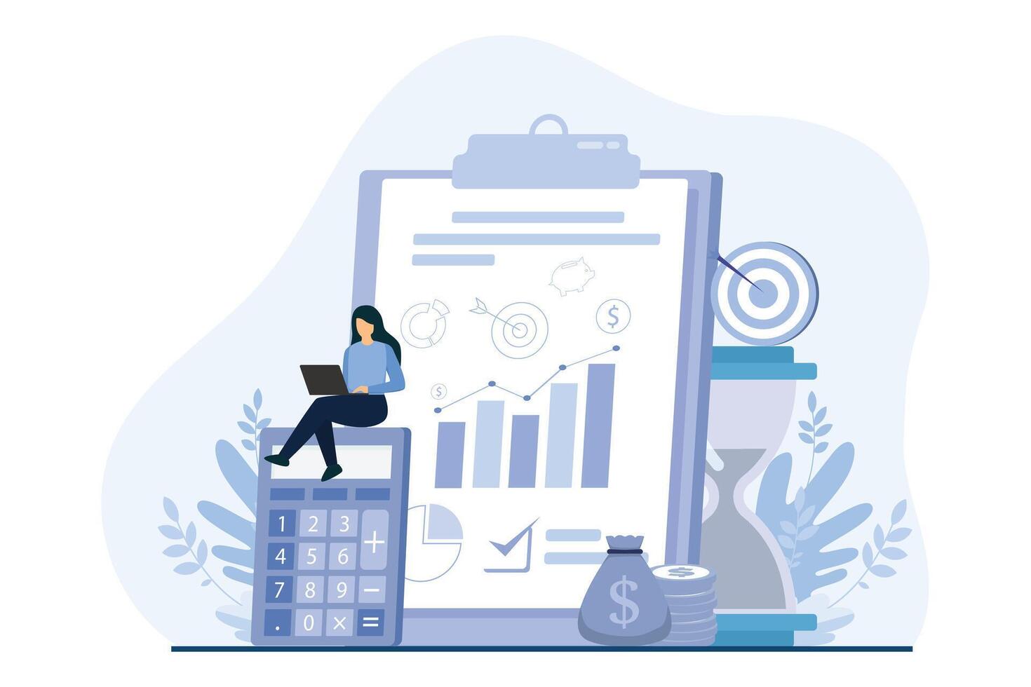 Finance Business Flat Illustration Design vector