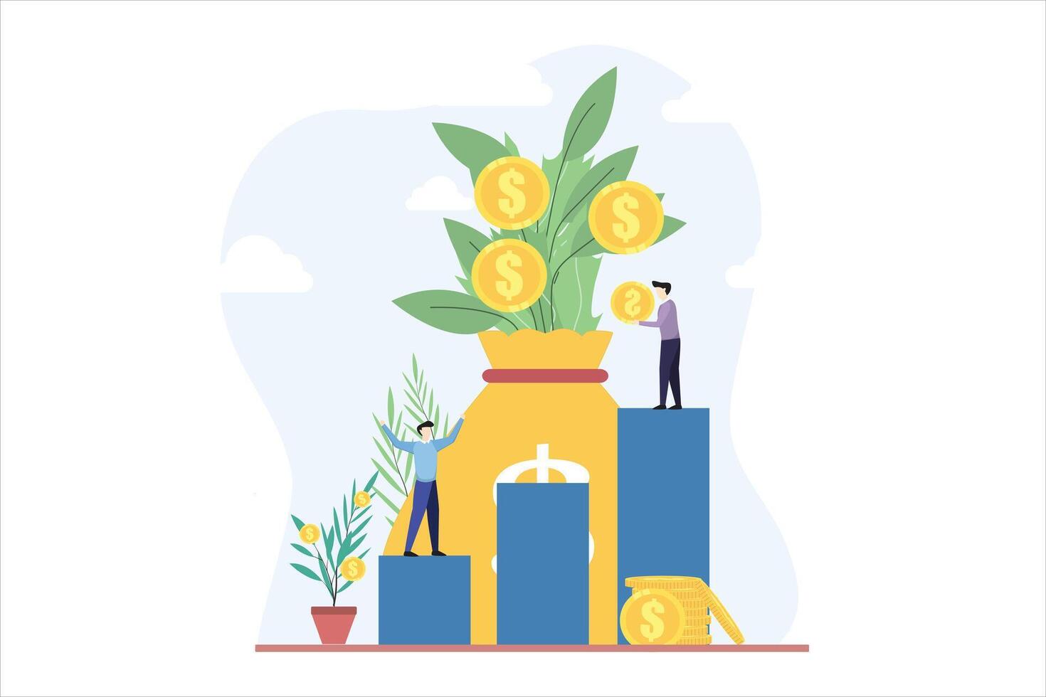 Finance Business Flat Illustration Design vector