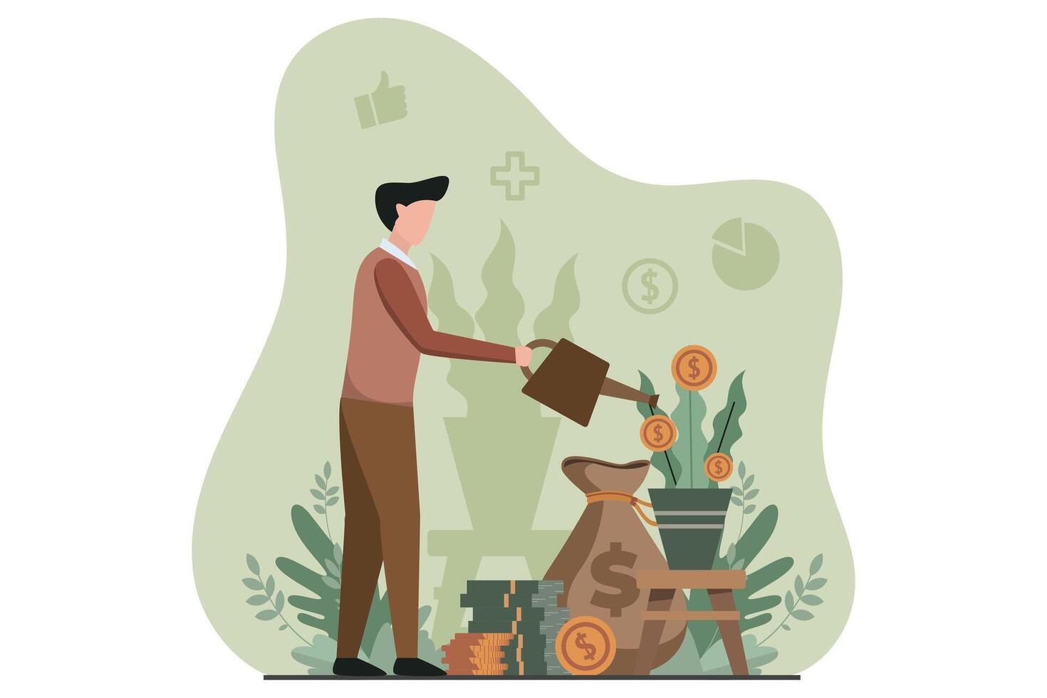 Finance Business Flat Illustration Design vector