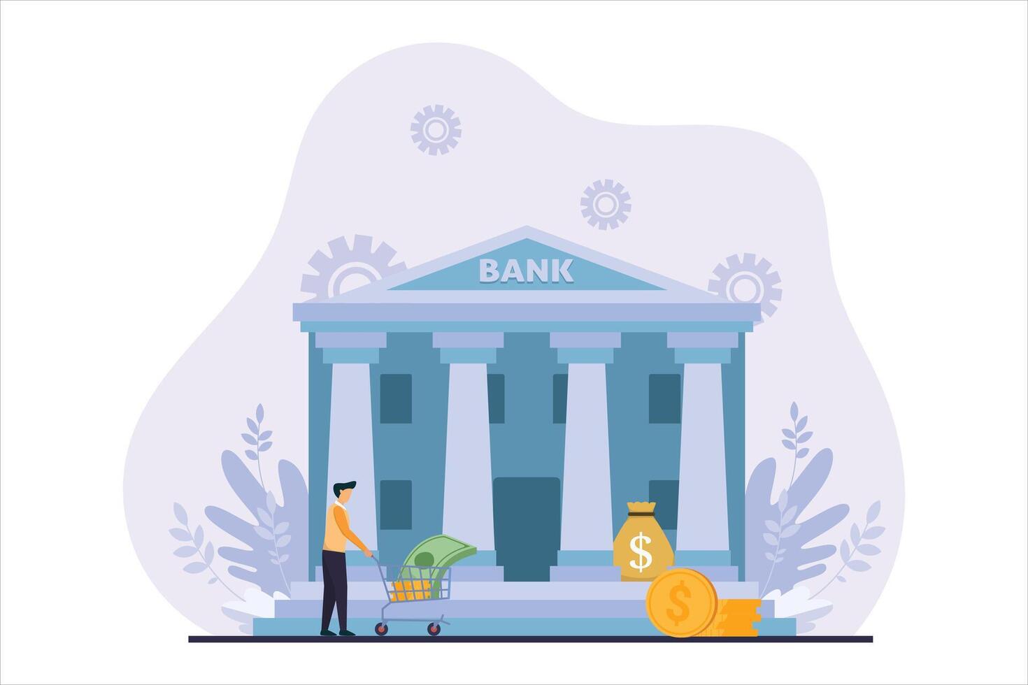 Finance Business Flat Illustration Design vector