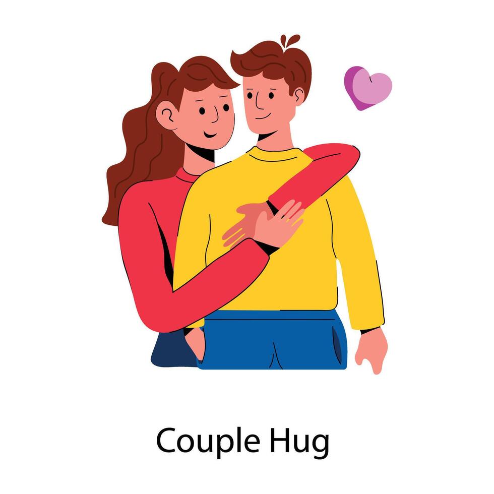 Trendy Couple Hug vector
