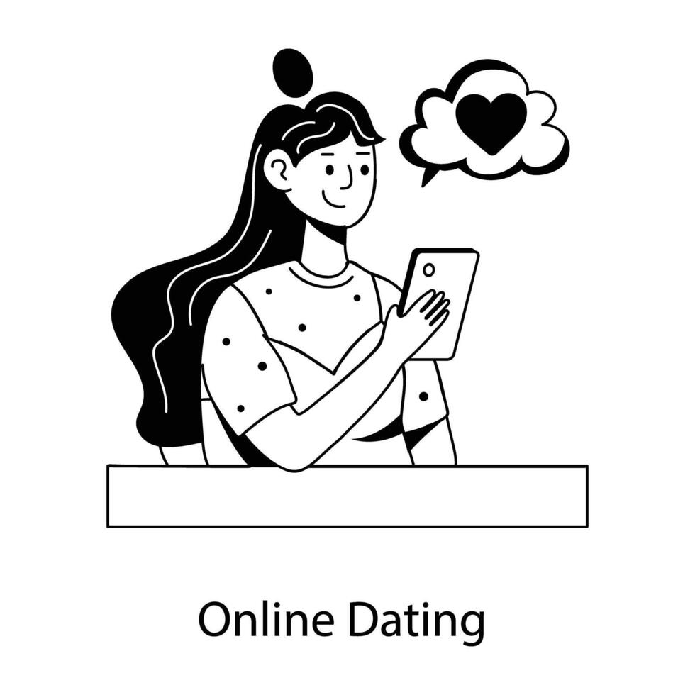 Trendy Online Dating vector