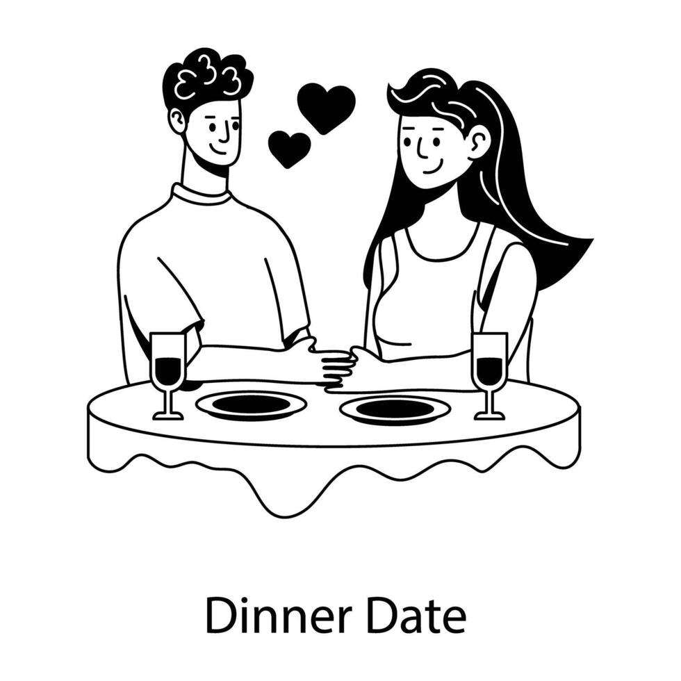 Trendy Dinner Date vector