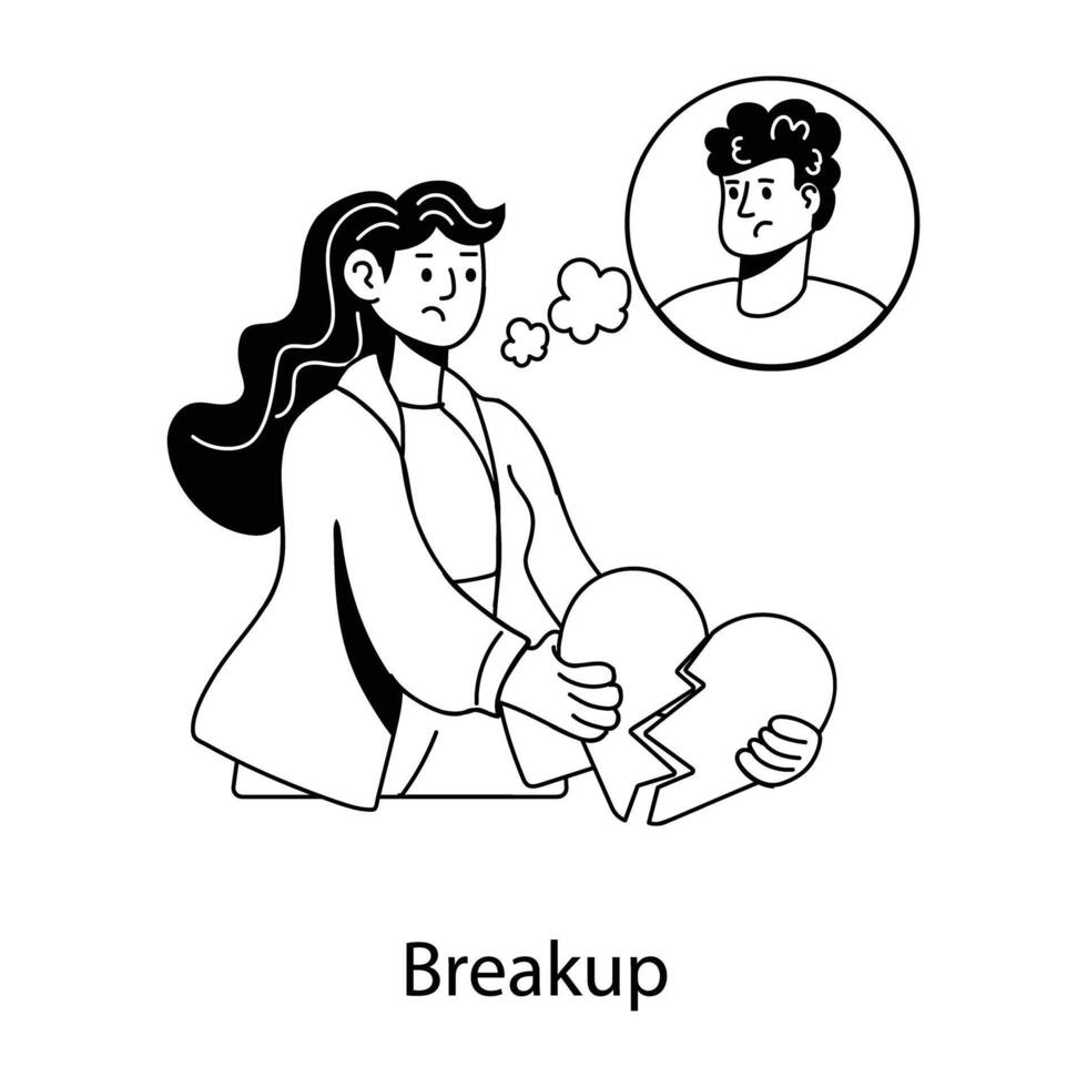 Trendy Breakup Concepts vector