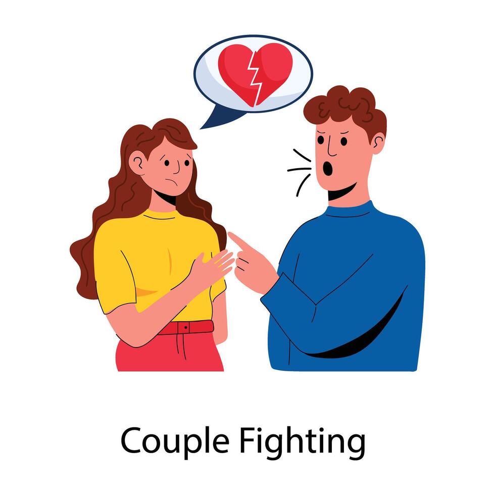 Trendy Couple Fighting vector