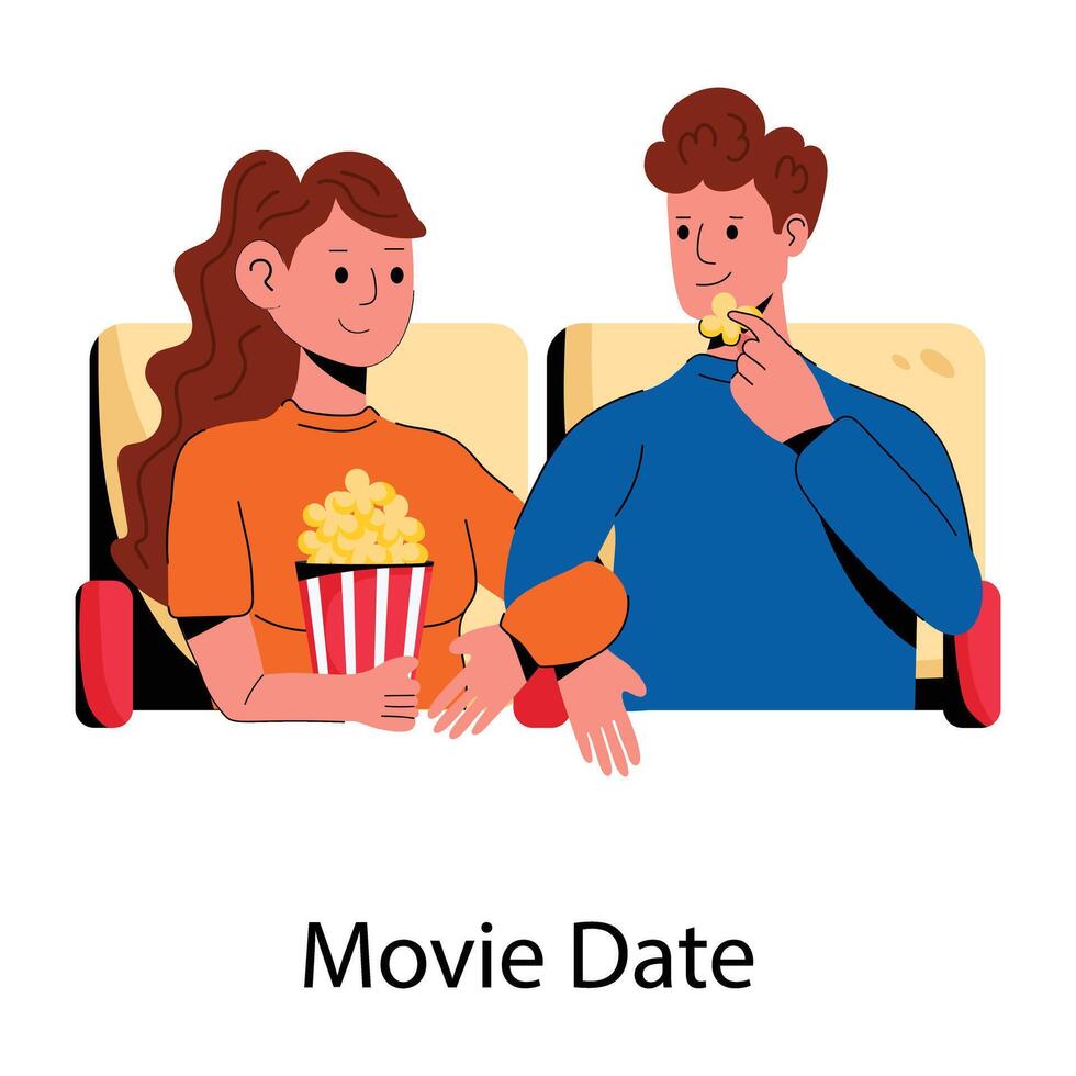 Trendy Movie Date vector