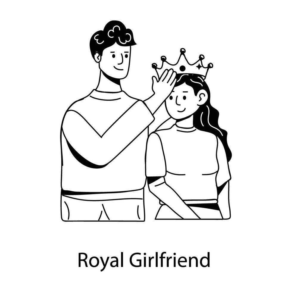Trendy Royal Girlfriend vector