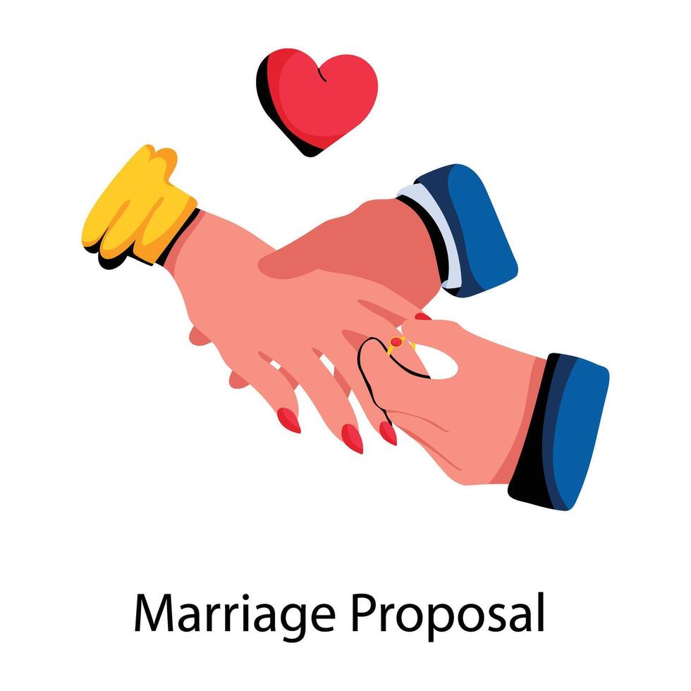 Trendy Marriage Proposal vector