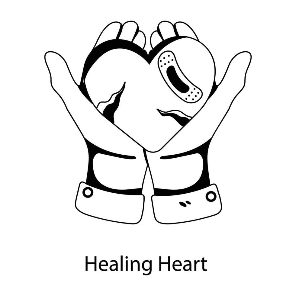 Trendy Healing Heart vector