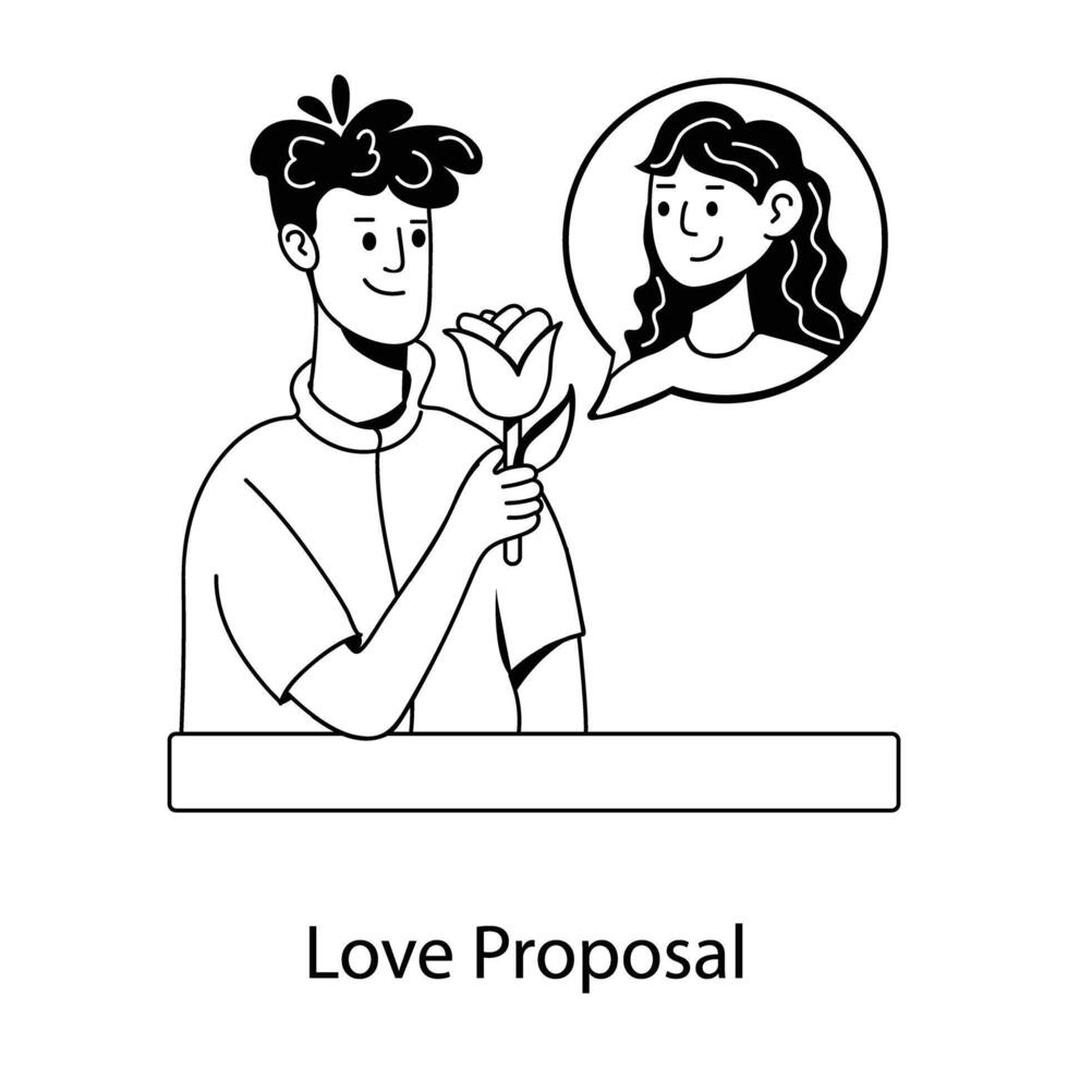 Trendy Love Proposal vector