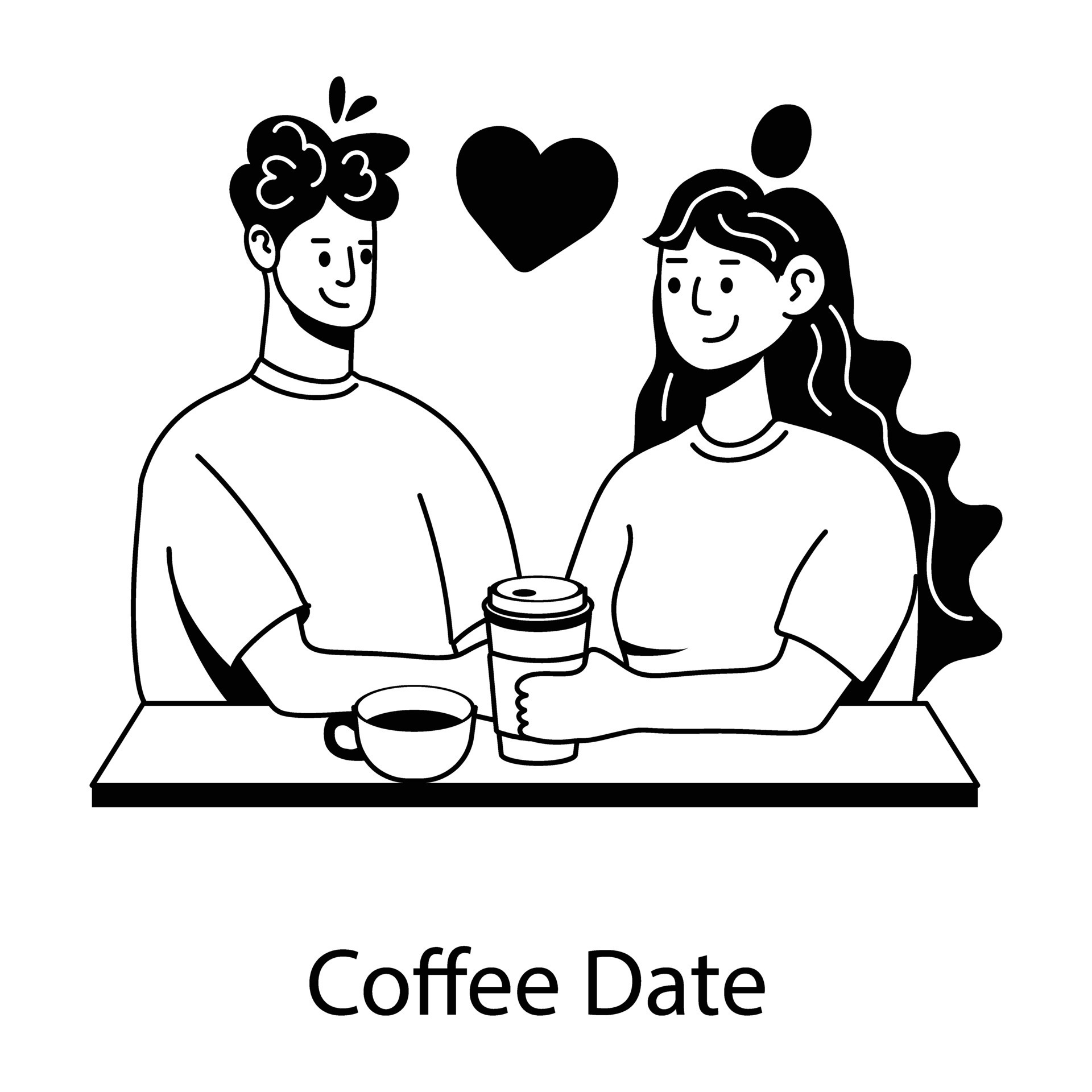 Trendy Coffee Date 43189701 Vector Art at Vecteezy