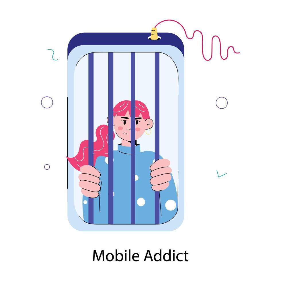 Trendy Mobile Addict vector