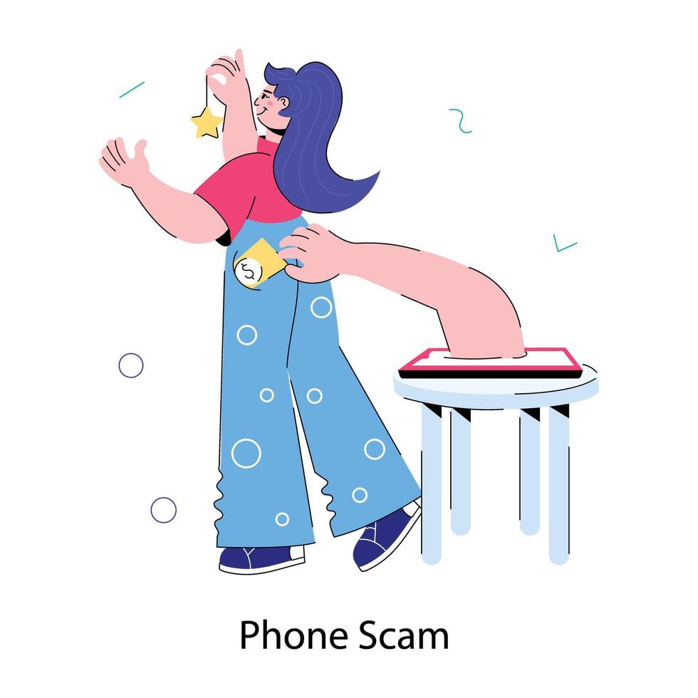 Trendy Phone Scam vector