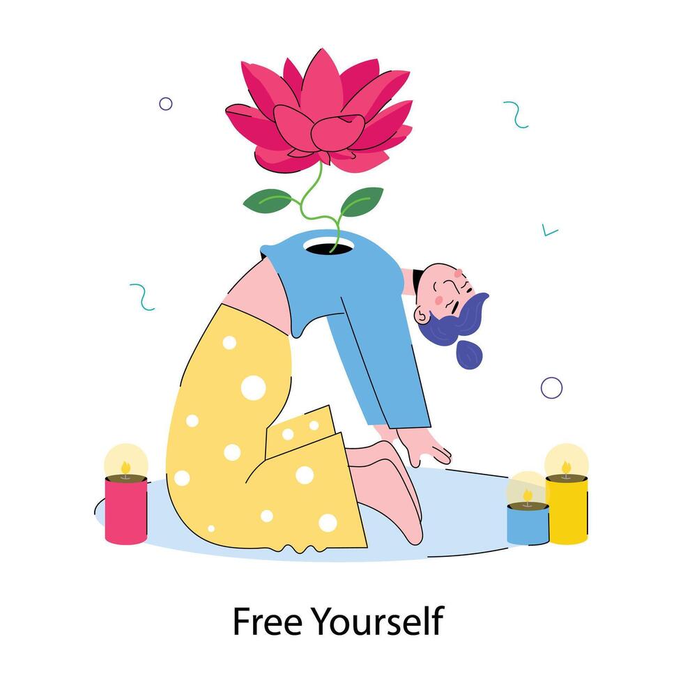 Trendy Free Yourself vector