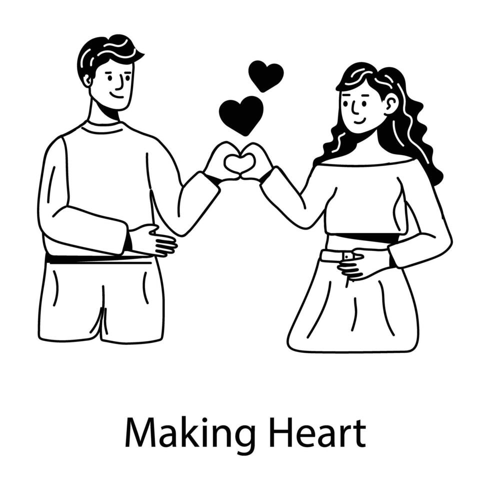 Trendy Making Heart vector