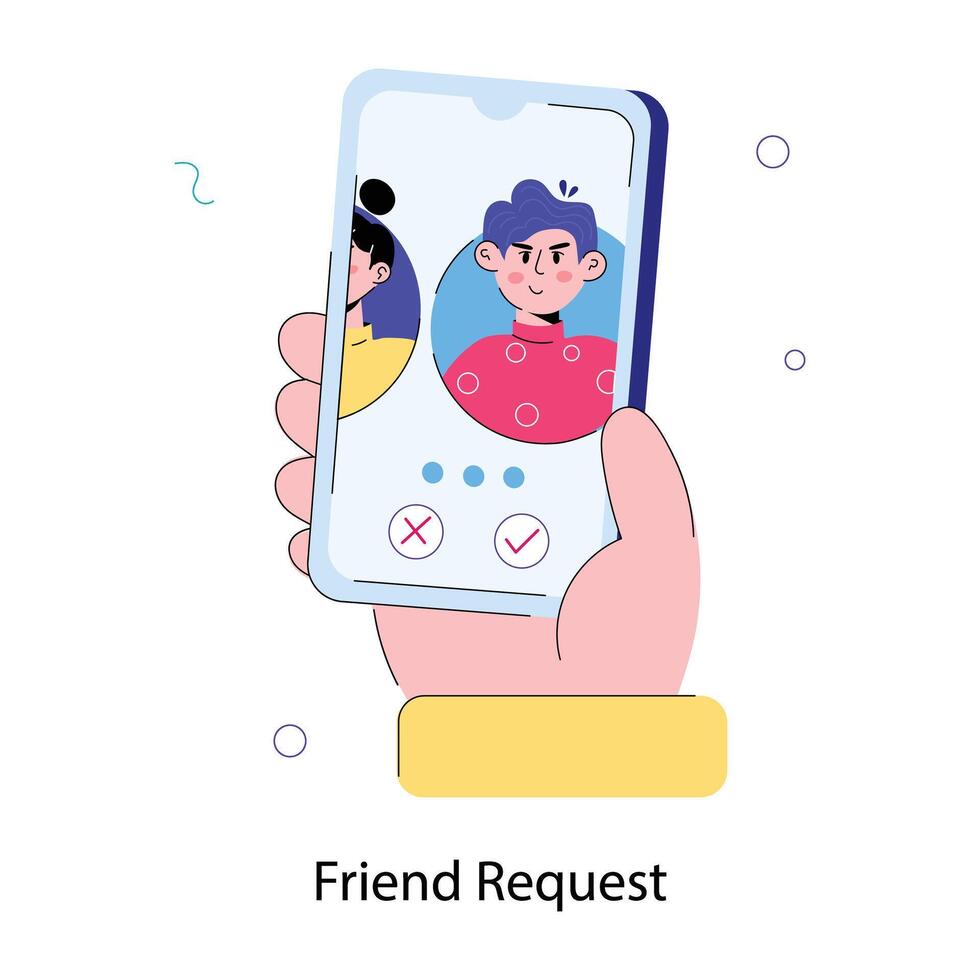 Trendy Friend Request vector
