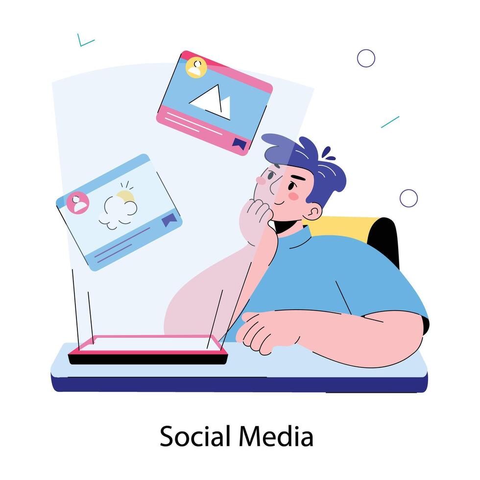 Trendy Social Media vector