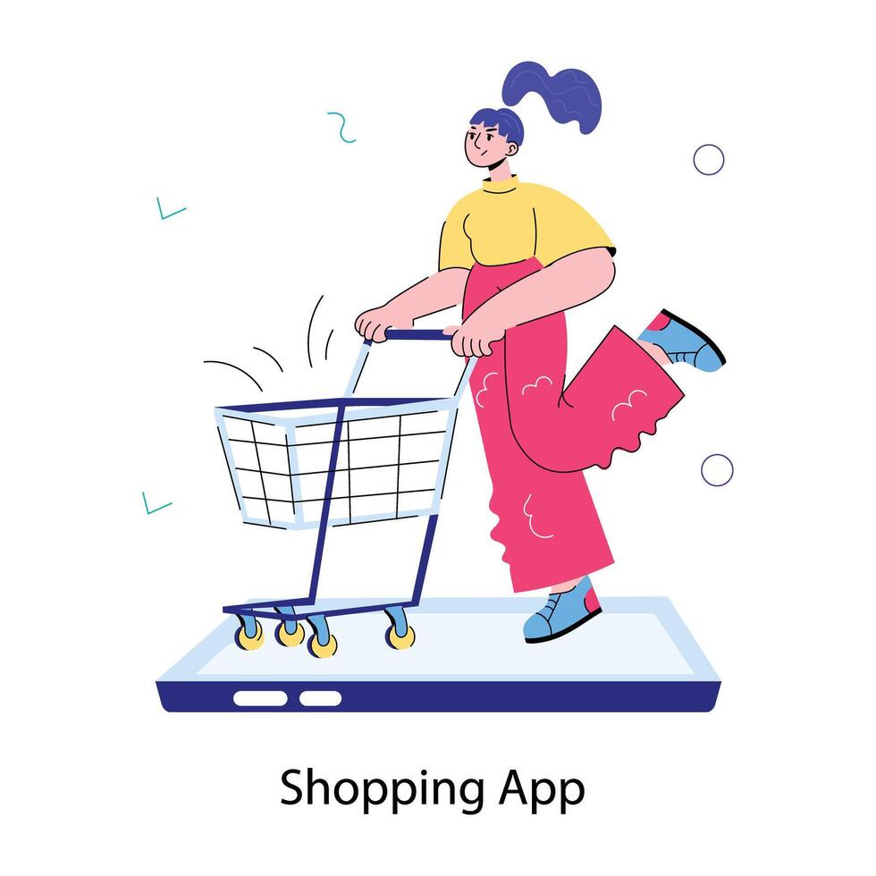 Trendy Shopping App vector