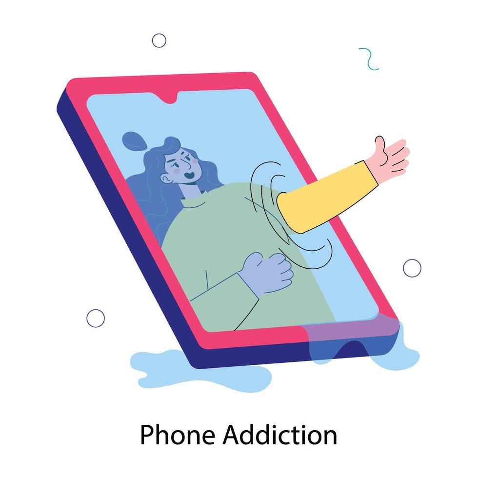 Trendy Phone Addiction vector