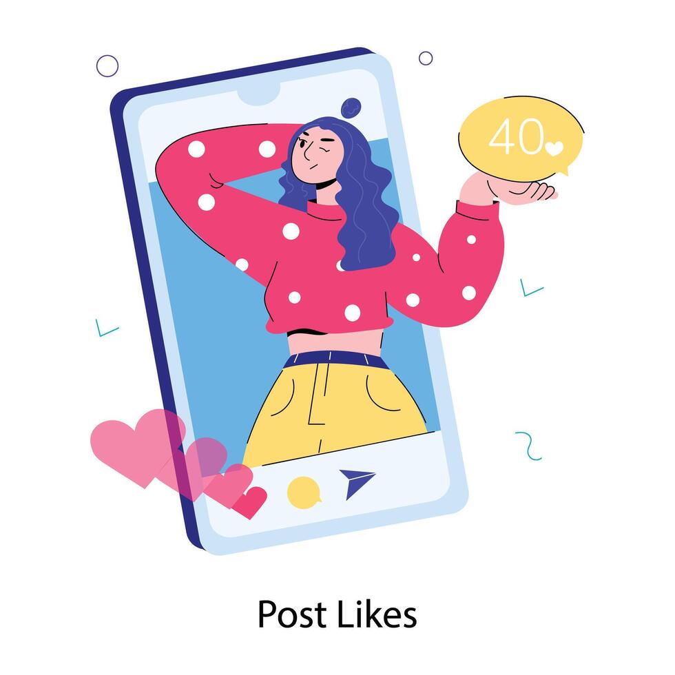 Trendy Post Likes vector