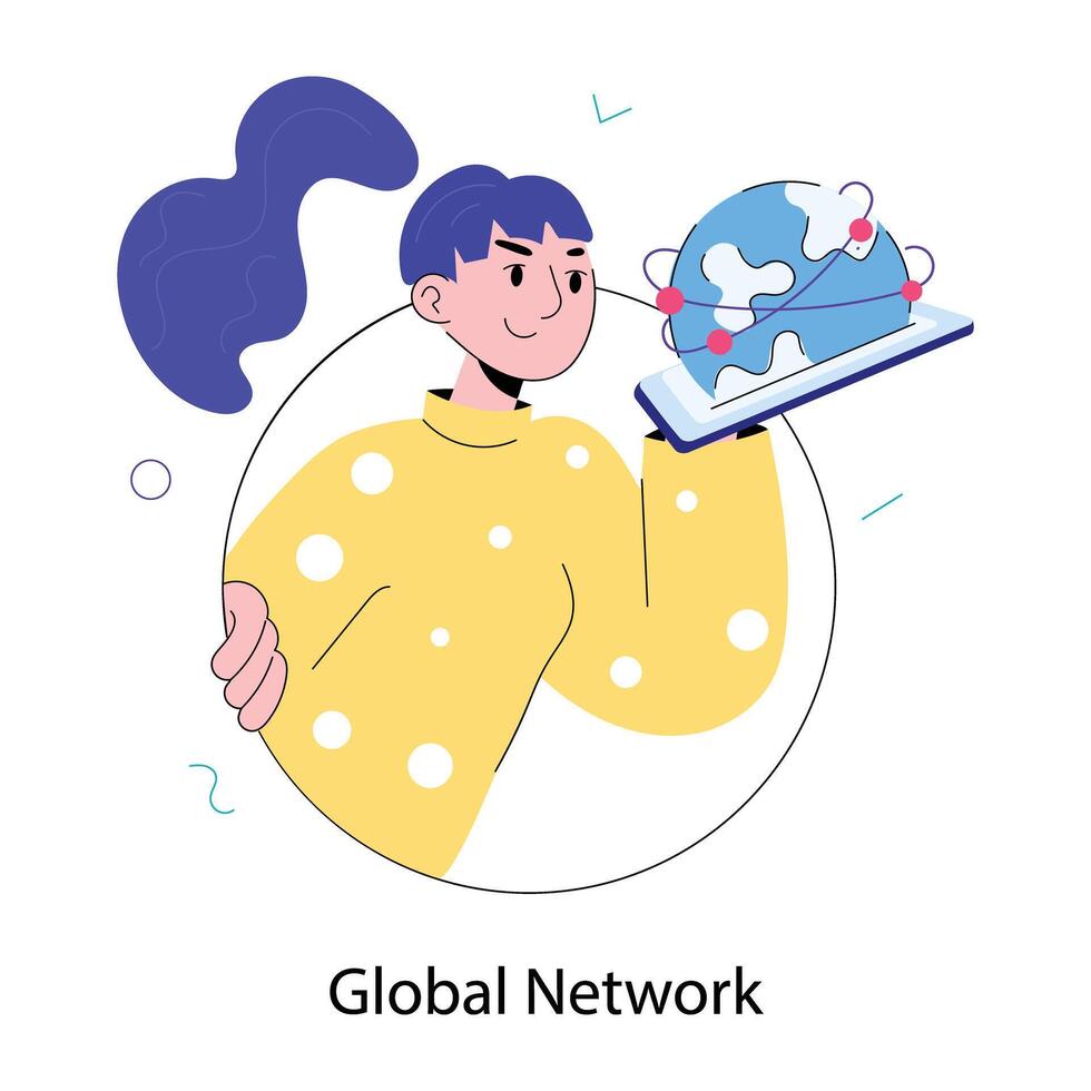 Trendy Global Network vector