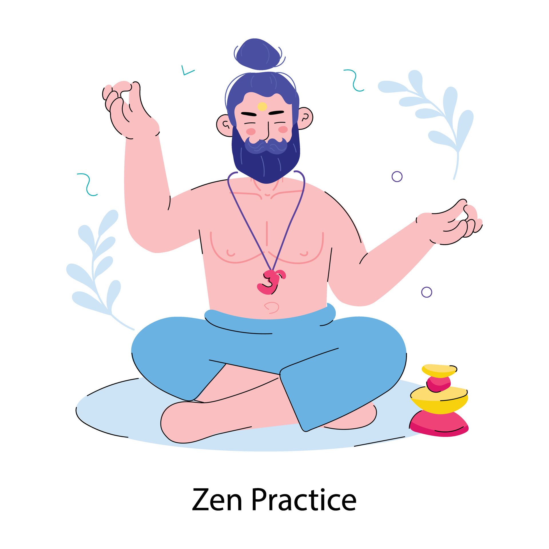 Trendy Zen Practice 43189776 Vector Art at Vecteezy