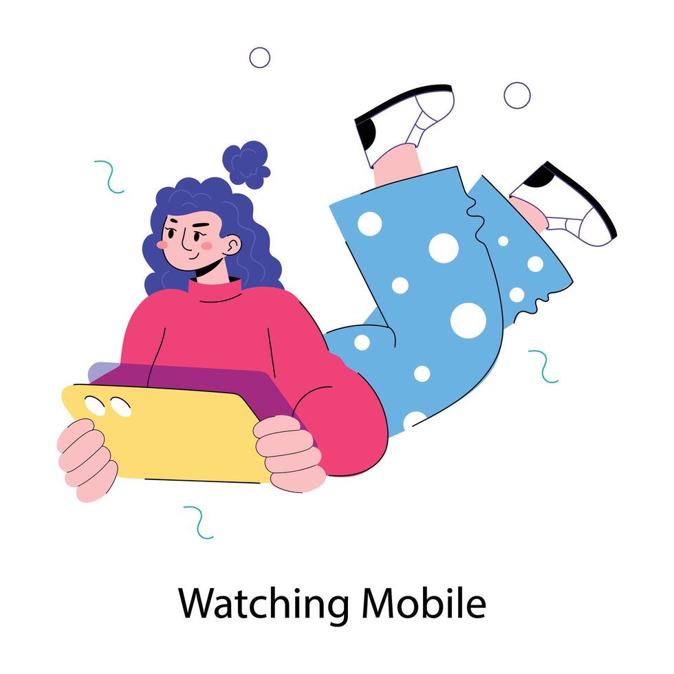 Trendy Watching Mobile vector